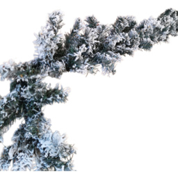 Samuel Alexander Christmas Snow Flocked Woodcote Fir Garland 270cm - Size: 27cm - Green - Wilko