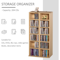 Portland Natural Wood Colour Media Display Shelf Unit Set of 2 - Size: 21 x 22.5 x 88.5cm - Brown - Wilko - thumbnail 5