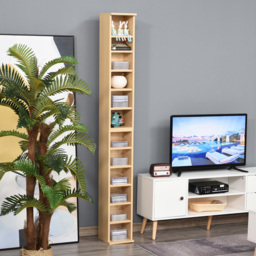 Portland Natural Wood Colour Media Display Shelf Unit Set of 2 - Size: 21 x 22.5 x 88.5cm - Brown - Wilko - thumbnail 7