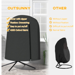 Outsunny Black Hanging Egg Chair Cover 190 x 128cm - Size: 190 x 128 x 128cm - Wilko - thumbnail 6