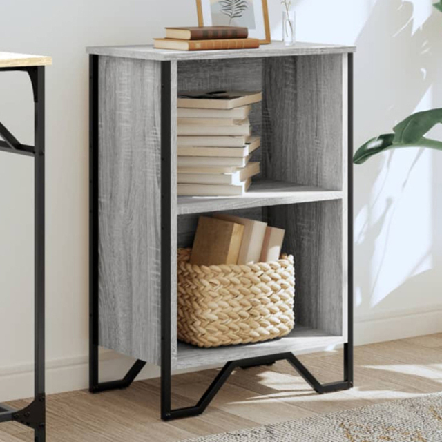 vidaXL 2 Shelf Grey Sonoma Small Bookcase - Size: 74.5 x 31 x 50cm - Wilko - image 1
