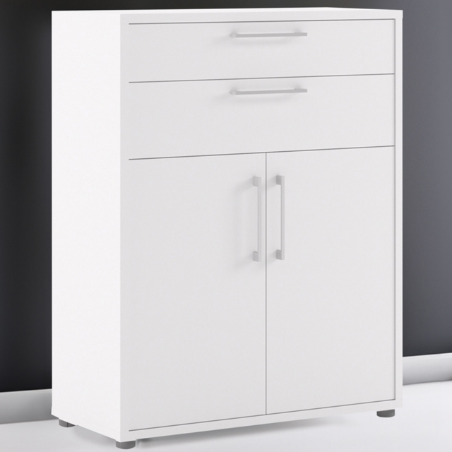 Florence 2 Door 2 Drawer White Bookcase - Size: 40.1 x 89.2 x 113.4cm - Furniture to Go - Wilko