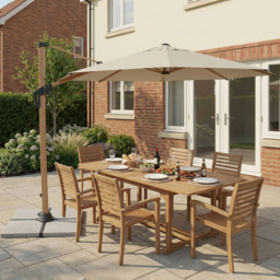 Newmarket Parasol -  Beige - Size: 3m - Malay - Wilko - thumbnail 3