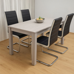 Portland Kosy Koala 4 Seater Modern Dining Set Grey and Black - Wilko - thumbnail 6
