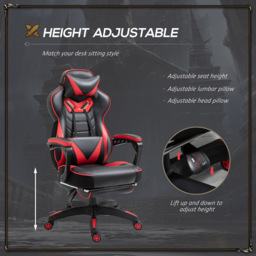 Portland Red Racing Gaming Chair - Wilko - thumbnail 5