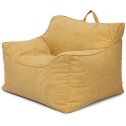 Kaikoo Mustard Cord Bean Bag Chair - Yellow - Wilko - thumbnail 3