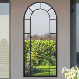 MirrorOutlet The Arcus Black Framed Arched Leaner Garden Wall Mirror 190 x 85cm - Size: 190 x 85 x 3cm - Wilko - thumbnail 3