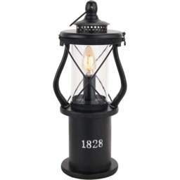 Pacific Lifestyle Gibson Black Wooden Victorian-Style Lantern Table Lamp - Size: 40 x 19 x 18cm - Wilko - thumbnail 1