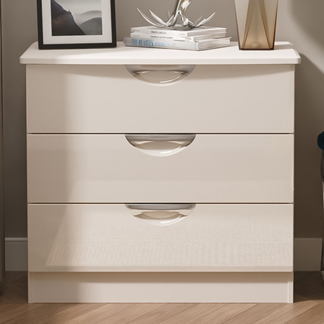 Crowndale Camden 3 Drawer Kashmir Gloss Chest of Drawers Ready Assembled - Kashmir Gloss & Kashmir - Wilko - image 1