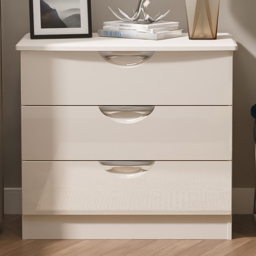 Crowndale Camden 3 Drawer Kashmir Gloss Chest of Drawers Ready Assembled - Kashmir Gloss & Kashmir - Wilko - thumbnail 1