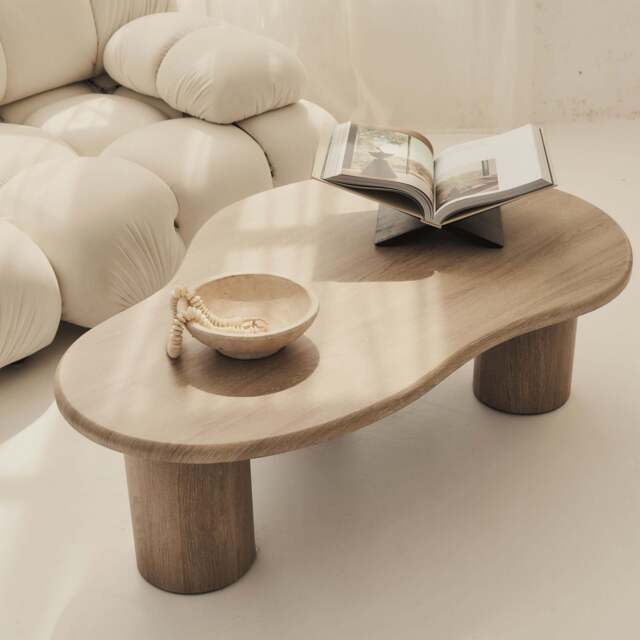 Savanna - Large Washed Wood Irregular Wooden Coffee Table - image 1