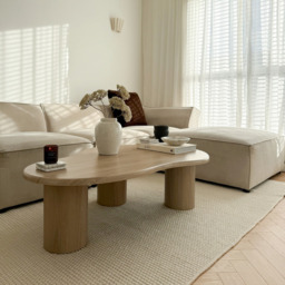 Savanna - Large Washed Wood Irregular Wooden Coffee Table - thumbnail 5