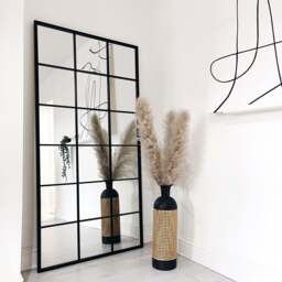 Brooklyn - Full Length Large Black Metal Mirror 180cm x 90cm - thumbnail 4