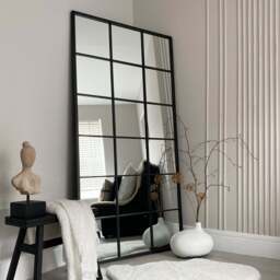 Brooklyn - Full Length Large Black Metal Mirror 180cm x 90cm - thumbnail 1