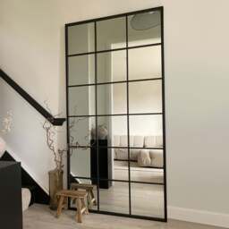 Brooklyn - Full Length Large Black Metal Mirror 180cm x 90cm - thumbnail 2