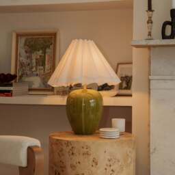 Orla - Olive Gloss Ceramic Scallop Shade Table Lamp - thumbnail 2