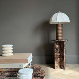 Ravello - Dark Emperador Round Premium Solid Marble Side Table - thumbnail 2