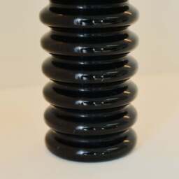 Varella - Large Black Marble Ribbed Decorative Vase 25cm - thumbnail 6