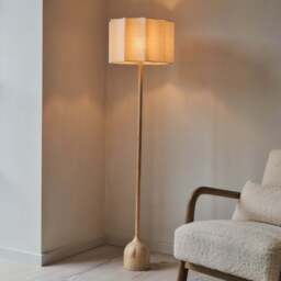 Esme - Light Wood Inverted Scallop Shade Floor Lamp - thumbnail 2