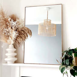 Theo - Gold Rectangular Metal Wall Mirror 90cm x 60cm - thumbnail 2