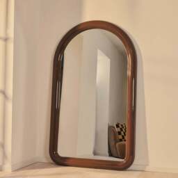 Obsidian - Full Length Arched Chocolate Gloss Extra Large Mirror 200cm x 120cm - thumbnail 3