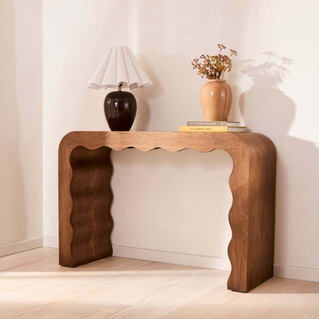 Serafina- Dark Wood Wavy Arched Premium Console Table - image 1