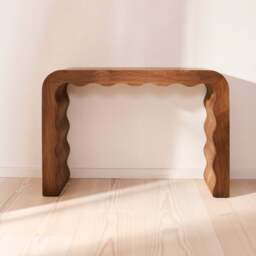 Serafina- Dark Wood Wavy Arched Premium Console Table - thumbnail 4