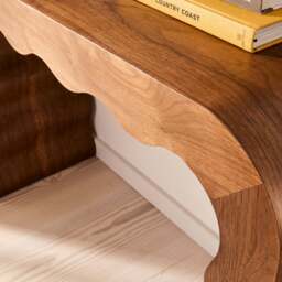 Serafina- Dark Wood Wavy Arched Premium Console Table - thumbnail 6