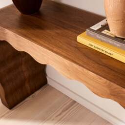 Serafina- Dark Wood Wavy Arched Premium Console Table - thumbnail 3