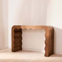 Serafina- Dark Wood Wavy Arched Premium Console Table - thumbnail 2