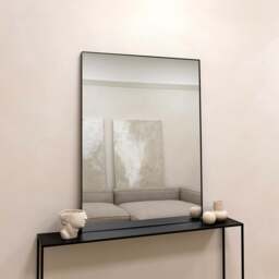 Theo - Black Rectangular Metal Large Wall Mirror 120cm x 90cm - thumbnail 5
