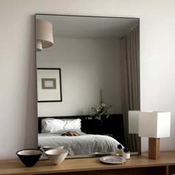Theo - Black Rectangular Metal Large Wall Mirror 120cm x 90cm - thumbnail 3