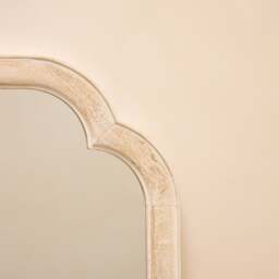 Elena - White Washed Wood Arched Overmantle Mirror 100cm x 75cm - thumbnail 3