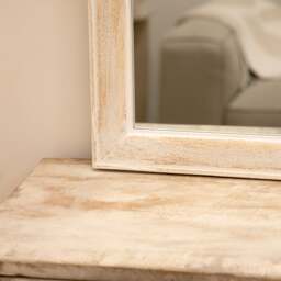 Elena - White Washed Wood Arched Overmantle Mirror 100cm x 75cm - thumbnail 5