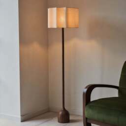 Esme - Dark Wood Inverted Scallop Shade Floor Lamp - thumbnail 3