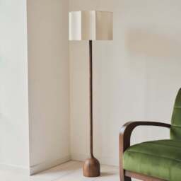 Esme - Dark Wood Inverted Scallop Shade Floor Lamp - thumbnail 1