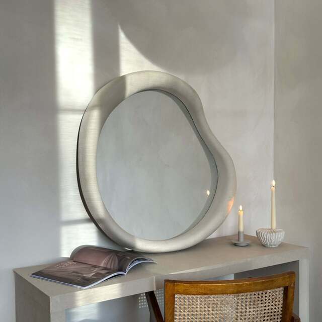 Wabi-Sabi - Concrete Irregular Wall Mirror 80cm x 72cm - image 1