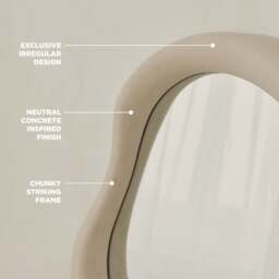 Wabi-Sabi - Concrete Irregular Wall Mirror 80cm x 72cm - thumbnail 6