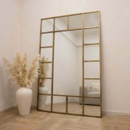 Camden - Gold Industrial Full Length Metal Window Mirror 179cm x 119cm - thumbnail 1