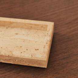 Travara - Cream Travertine Rectangular Decorative Tray - thumbnail 4