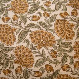 Erisha - Ochre Printed Fabric Cushion - thumbnail 2