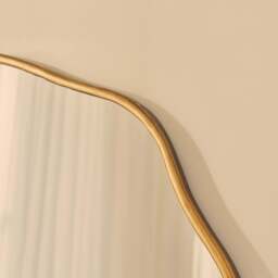 Sabrina - Gold Full Length Wavy Arched Metal Mirror 180cm x 100cm - thumbnail 5