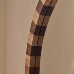 Tessera - Dark Wood & Light Wood Chequered Arched Wooden Mirror 170cm x 80cm - thumbnail 6