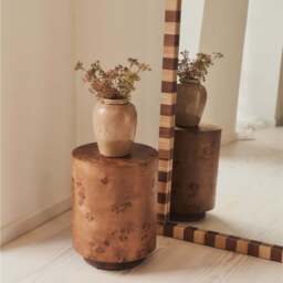 Tessera - Dark Wood & Light Wood Chequered Arched Wooden Mirror 170cm x 80cm - thumbnail 5