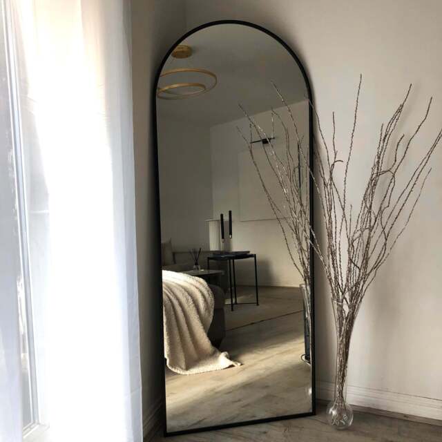 Liberty - Full Length Black Large Arched Metal Mirror 160cm x 60cm - image 1