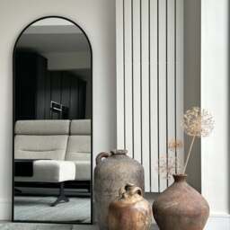 Liberty - Full Length Black Large Arched Metal Mirror 160cm x 60cm - thumbnail 4