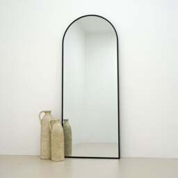 Liberty - Full Length Black Large Arched Metal Mirror 160cm x 60cm - thumbnail 3