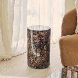 Atella - Dark Emperador Round Premium Solid Marble Side Table - thumbnail 3