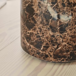 Atella - Dark Emperador Round Premium Solid Marble Side Table - thumbnail 5