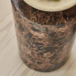 Atella - Dark Emperador Round Premium Solid Marble Side Table - thumbnail 6